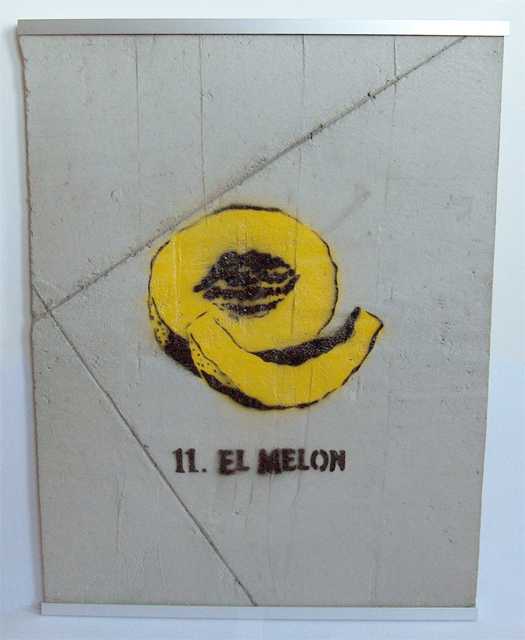 "11. El Melon" loteria stencil spraypaint painting