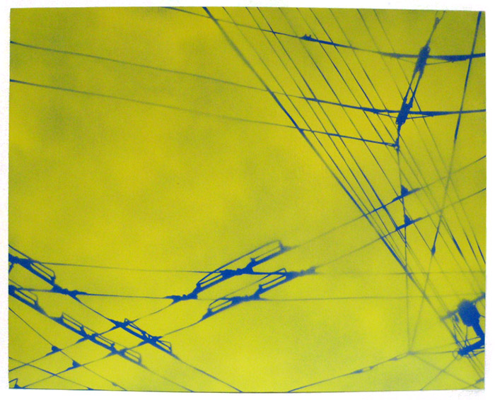 "Skyscape in Fog" stencil spraypaint painting