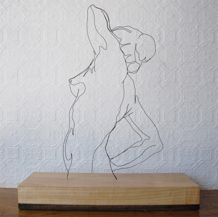 "Morning Pose" wire sculpture